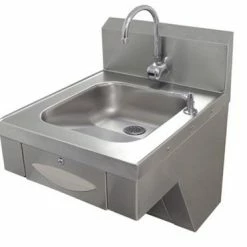 Hand Sinks Advance Tabco 7-PS-41 A.D.A. Compliant Wall Mounted Hand Sink With Electronic Faucet, Basket Drain