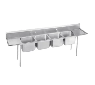Four Compartment Sinks Advance Tabco 9-24-80-24RL Four Compartment Sink With Two Drainboards, 162" 3 Four Compartment Sinks Advance Tabco 9-24-80-24RL Four Compartment Sink With Two Drainboards, 162"