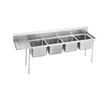 Four Compartment Sinks Advance Tabco 9-4-72-24L Four Compartment Sink With Left Drainboard, 101" 3 Four Compartment Sinks Advance Tabco 9-4-72-24L Four Compartment Sink With Left Drainboard, 101"