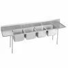 Four Compartment Sinks Advance Tabco 9-64-72-36RL Four Compartment Sink With Two Drainboards, 154" -Krowne Shop Advance Tabco 9 64 72 36RL Four Compartment Sink with Two Drainboards 154 quot 202247 large