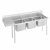 Three Compartment Sinks Advance Tabco 93-3-54-24L Three Compartment Sink With Left Drainboard, 83" -Krowne Shop Advance Tabco 93 3 54 24L Three Compartment Sink with Left Drainboard 83 quot 202474 large