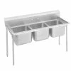 Three Compartment Sinks Advance Tabco 93-3-54 Regaline Three Compartment Sink, 62" -Krowne Shop Advance Tabco 93 3 54 Regaline Three Compartment Sink 62 quot 202484 large