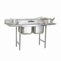 Two Compartment Sinks Advance Tabco 93-62-36-24RL Two Compartment Sink With Two Drainboards, 89"