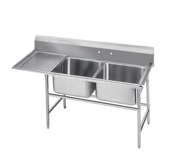 Two Compartment Sinks Advance Tabco 93-62-36-36L Two Compartment Sink With Left Drainboard, 80" 3 Two Compartment Sinks Advance Tabco 93-62-36-36L Two Compartment Sink With Left Drainboard, 80"