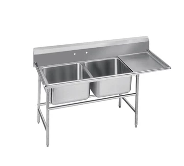 Two Compartment Sinks Advance Tabco 93-62-36-36R Two Compartment Sink With Right Drainboard, 80" 3 Two Compartment Sinks Advance Tabco 93-62-36-36R Two Compartment Sink With Right Drainboard, 80"