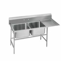 Two Compartment Sinks Advance Tabco 93-82-40-24R Two Compartment Sink With Right Drainboard, 72"