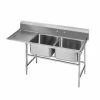 Two Compartment Sinks Advance Tabco 94-2-36-24L Two Compartment Sink With Left Drainboard, 64"