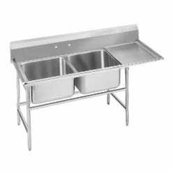 Two Compartment Sinks Advance Tabco 94-2-36-36R Two Compartment Sink With Right Drainboard, 76"