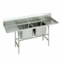 Two Compartment Sinks Advance Tabco 94-62-36-36RL Two Compartment Sink With Two Drainboards, 113"
