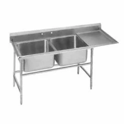 Two Compartment Sinks Advance Tabco 94-82-40-18R Two Compartment Sink With Right Drainboard, 66"