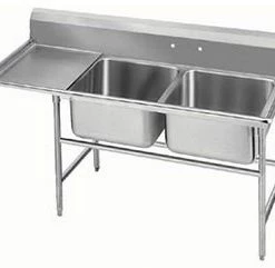 Two Compartment Sinks Advance Tabco 94-82-40-24L Two Compartment Sink With Left Drainboard, 72"