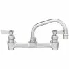 Wall-Mount Faucets Fisher Mfg. 60801 Stainless Steel Backsplash Mount Faucet, 8" Centers -Krowne Shop Fisher Mfg 60801 8 Center Stainless Steel Backsplash Faucet 51861 large