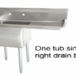 Omcan Food Machinery One Compartment Sinks Omcan (FMA) 25247 One Compartment Pot Sink With Left Drain Board