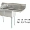 Omcan Food Machinery Two Compartment Sinks Omcan (FMA) 25251 Two Compartment Pot Sink With Right Drain Board -Krowne Shop Food Machinery of America 25251 Two Compartment Pot Sink 41005 large
