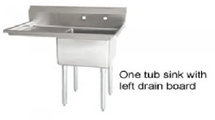 Omcan Food Machinery One Compartment Sinks Omcan (FMA) 25253 One Compartment Pot Sink With Left Drain Board 3 Omcan Food Machinery One Compartment Sinks Omcan (FMA) 25253 One Compartment Pot Sink With Left Drain Board