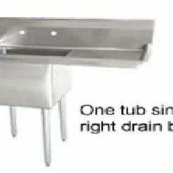 Omcan Food Machinery One Compartment Sinks Omcan (FMA) 25254 One Compartment Pot Sink With Right Drain Board