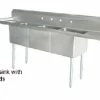 Omcan Food Machinery Three Compartment Sinks Omcan (FMA) 25261 Three Compartment Pot Sink With Left And Right Drain Boards -Krowne Shop Food Machinery of America 25261 Three Compartment Pot Sink With Left and Right Drain Board 41015 large