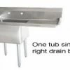 Omcan Food Machinery One Compartment Sinks Omcan (FMA) 25264 One Compartment Pot Sink With Right Drain Board -Krowne Shop Food Machinery of America 25264 One compartment Pot Sink With Right Drain Board 41017 large