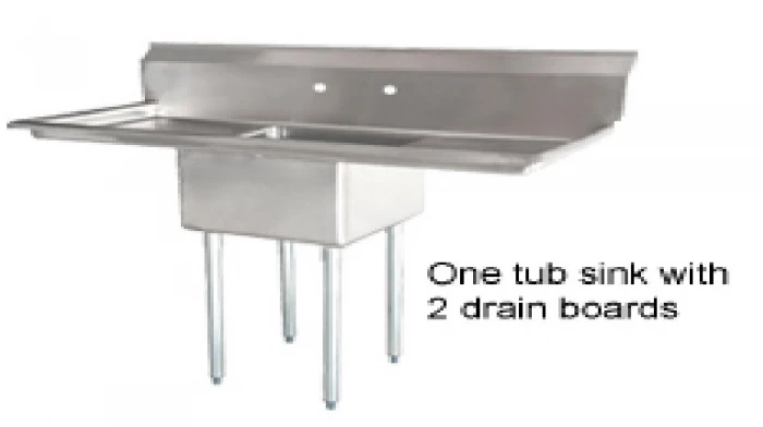 Omcan Food Machinery One Compartment Sinks Omcan (FMA) 25265 One Compartment Pot Sink With Left And Right Drain Boards 3 Omcan Food Machinery One Compartment Sinks Omcan (FMA) 25265 One Compartment Pot Sink With Left And Right Drain Boards