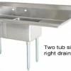Omcan Food Machinery Two Compartment Sinks Omcan (FMA) 25268 Two Compartment Pot Sink With Right Drain Board -Krowne Shop Food Machinery of America 25268 Two compartment Pot Sink With Right Drain Board 41021 large