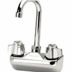 Krowne Metal Wall-Mount Faucets Krowne 10-400L Silver Series 4" Wall Mount Faucet With 3-1/2" Wide Gooseneck Spout