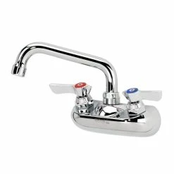 Krowne Metal Wall-Mount Faucets Krowne 10-406L Silver Series 6" Splash Mount Faucet With 4" Centers