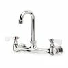 Krowne Metal Wall-Mount Faucets Krowne 12-802L Silver Series 8" Wall Mount Faucet With 8-1/2" Wide Gooseneck Spout -Krowne Shop Krowne 12 802L Splash Mounted Low Lead Heavy Duty Faucet with 8 Centers 33418 large
