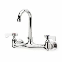 Krowne Metal Wall-Mount Faucets Krowne 12-802L Silver Series 8" Wall Mount Faucet With 8-1/2" Wide Gooseneck Spout