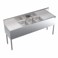Krowne Metal Bar Sinks Krowne KR19-63C Three Compartment Underbar Sink 72