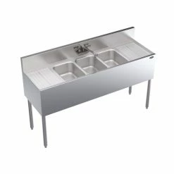 Krowne Metal Bar Sinks Krowne KR19-53C Three Compartment Underbar Sink 60