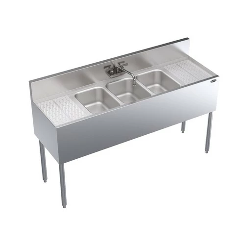 Krowne Metal Bar Sinks Krowne KR19-53C Three Compartment Underbar Sink 60 3 Krowne Metal Bar Sinks Krowne KR19-53C Three Compartment Underbar Sink 60