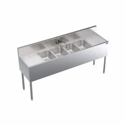 Krowne Metal Bar Sinks Krowne KR19-64C Four Compartment Underbar Sink 72