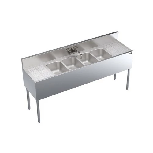 Krowne Metal Bar Sinks Krowne KR19-64C Four Compartment Underbar Sink 72 3 Krowne Metal Bar Sinks Krowne KR19-64C Four Compartment Underbar Sink 72