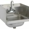 Hand Sinks Royal Industries ROY HS 15 SP Stainless Steel Wall Mounted Hand Sink With Splash Guard 15" -Krowne Shop Royal Industries ROY HS 15 SP Stainless Steel 15 Space Saver Sink with Splash Guard 52076 large