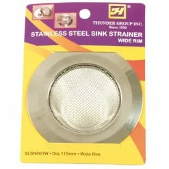 Sink Strainers Thunder Group SLSN001W Large Wide Rim Extra Fine Mesh Sink Strainer