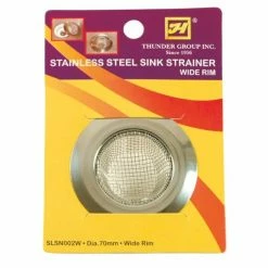 Sink Strainers Thunder Group SLSN002W Medium Wide Rim Extra Fine Mesh Sink Strainer